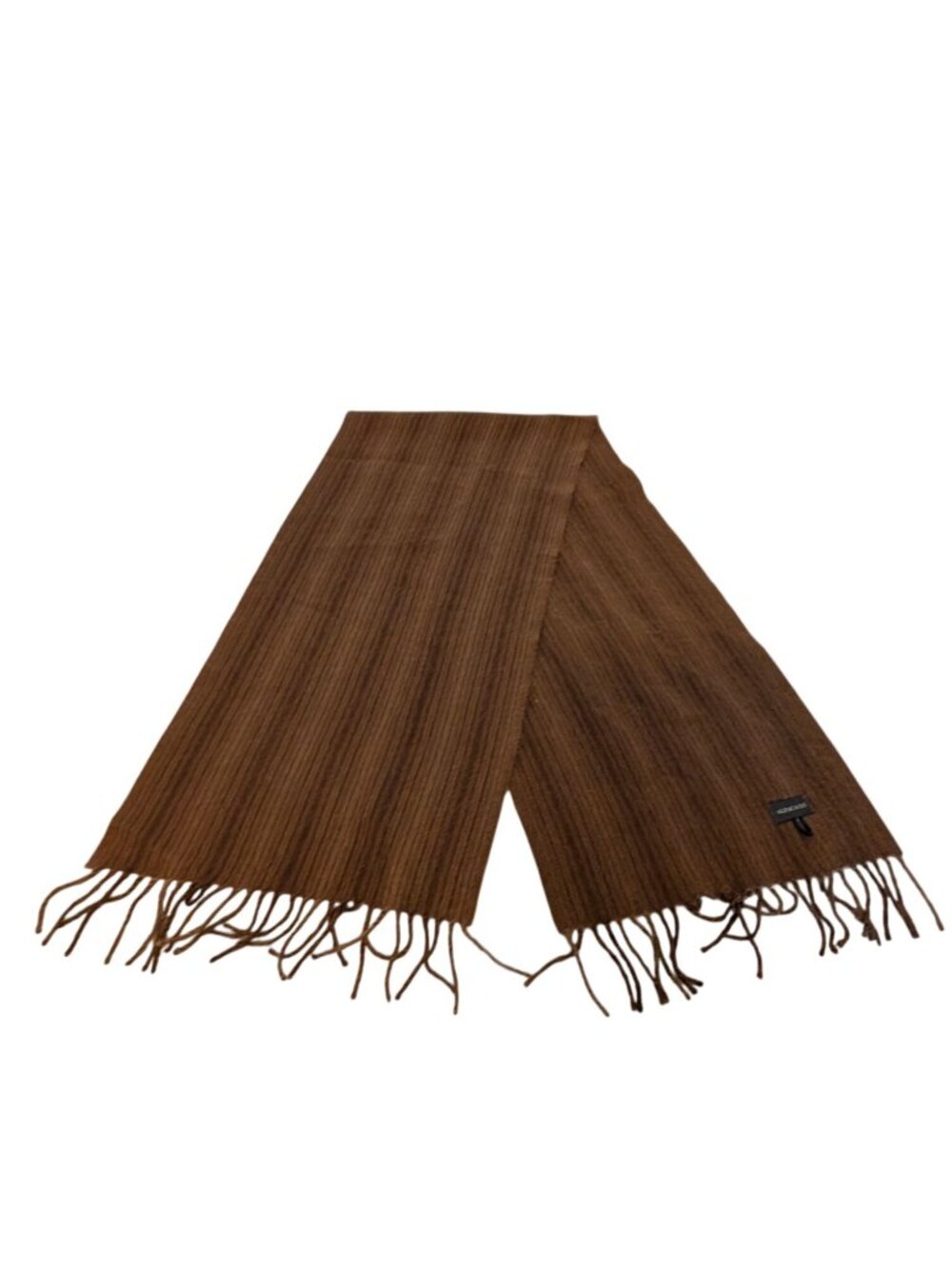 Alpaca 111 Brown Stripe Baby Alpaca Wool Striped Scarf With Fringe Luxurious & S - Picture 6 of 7